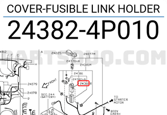 Nissan 243824P010 COVER-FUSIBLE LINK HOLDER