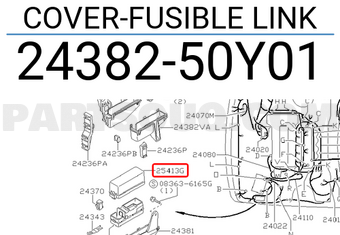Nissan 2438250Y01 COVER-FUSIBLE LINK