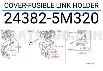 Nissan 243825M320 COVER-FUSIBLE LINK HOLDER