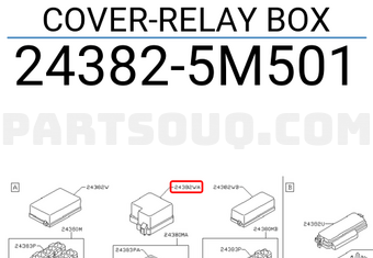 Nissan 243825M501 COVER-RELAY BOX