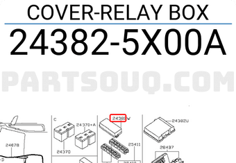 Nissan 243825X00A COVER-RELAY BOX