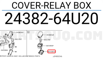 Nissan 2438264U20 COVER-RELAY BOX