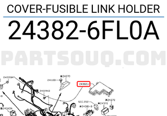Nissan 243826FL0A COVER-FUSIBLE LINK HOLDER