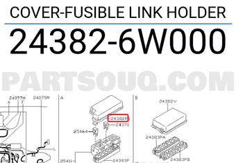 Nissan 243826W000 COVER-FUSIBLE LINK HOLDER