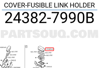 Nissan 243827990B COVER-FUSIBLE LINK HOLDER