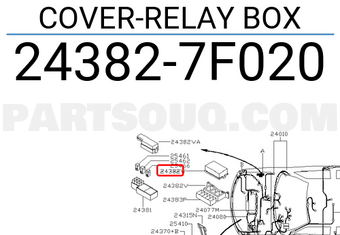 Nissan 243827F020 COVER-RELAY BOX