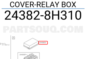 Nissan 243828H310 COVER-RELAY BOX
