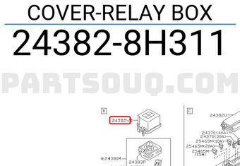 Nissan 243828H311 COVER-RELAY BOX