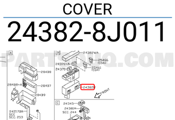 Nissan 243828J011 COVER