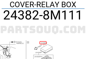 Nissan 243828M111 COVER-RELAY BOX