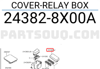 Nissan 243828X00A COVER-RELAY BOX