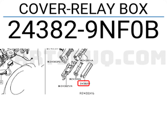 Nissan 243829NF0B COVER-RELAY BOX