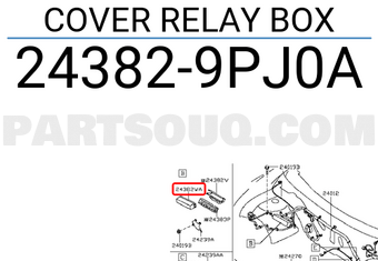 Nissan 243829PJ0A COVER RELAY BOX