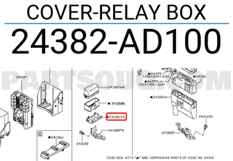 Nissan 24382AD100 COVER-RELAY BOX