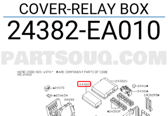 Nissan 24382EA010 COVER-RELAY BOX