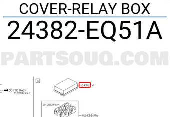 Nissan 24382EQ51A COVER-RELAY BOX