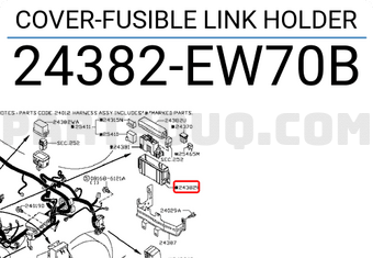 Nissan 24382EW70B COVER-FUSIBLE LINK HOLDER