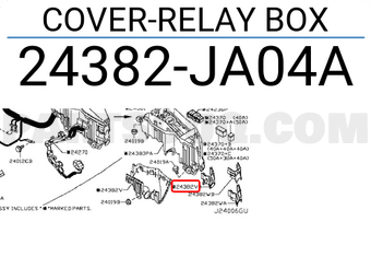 Nissan 24382JA04A COVER-RELAY BOX