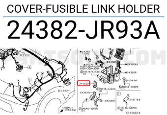 Nissan 24382JR93A COVER-FUSIBLE LINK HOLDER