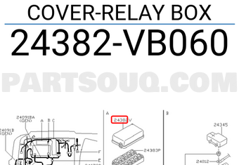 Nissan 24382VB060 COVER-RELAY BOX
