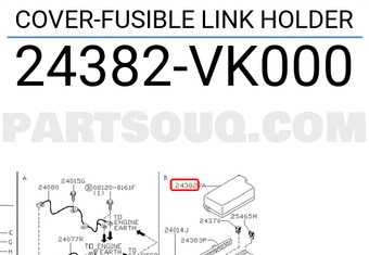 Nissan 24382VK000 COVER-FUSIBLE LINK HOLDER