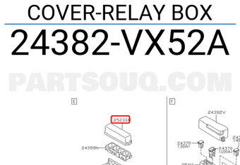 Nissan 24382VX52A COVER-RELAY BOX