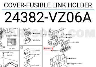 Nissan 24382VZ06A COVER-FUSIBLE LINK HOLDER
