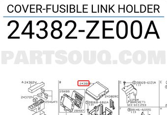 Nissan 24382ZE00A COVER-FUSIBLE LINK HOLDER