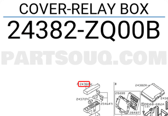 Nissan 24382ZQ00B COVER-RELAY BOX
