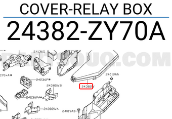 Nissan 24382ZY70A COVER-RELAY BOX