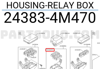 Nissan 243834M470 HOUSING-RELAY BOX