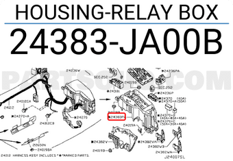 Nissan 24383JA00B HOUSING-RELAY BOX
