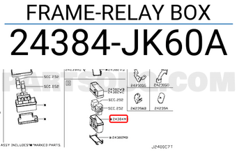 Nissan 24384JK60A FRAME-RELAY BOX