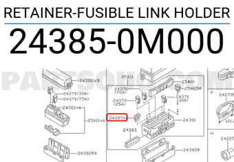 Nissan 243850M000 RETAINER-FUSIBLE LINK HOLDER