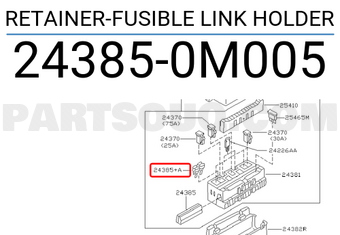 Nissan 243850M005 RETAINER-FUSIBLE LINK HOLDER