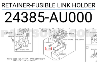 Nissan 24385AU000 RETAINER-FUSIBLE LINK HOLDER