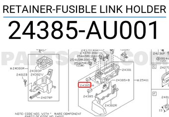 Nissan 24385AU001 RETAINER-FUSIBLE LINK HOLDER