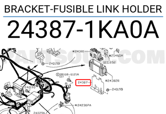 Nissan 243871KA0A BRACKET-FUSIBLE LINK HOLDER
