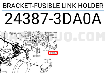Nissan 243873DA0A BRACKET-FUSIBLE LINK HOLDER