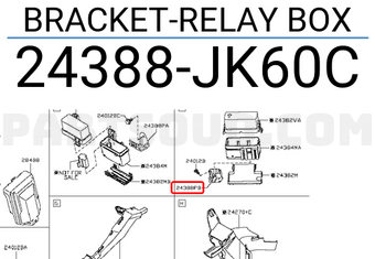 Nissan 24388JK60C BRACKET-RELAY BOX