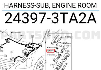 Nissan 243973TA2A HARNESS-SUB, ENGINE ROOM