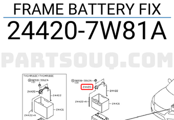 Nissan 244207W81A FRAME BATTERY FIX