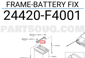 Nissan 24420F4001 FRAME-BATTERY FIX