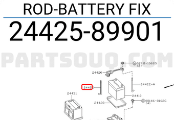 Nissan 2442589901 ROD-BATTERY FIX