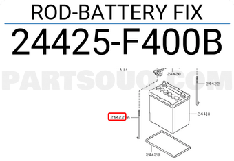 Nissan 24425F400B ROD-BATTERY FIX