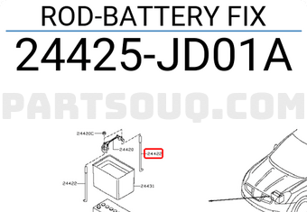 Nissan 24425JD01A ROD-BATTERY FIX