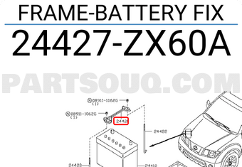 Nissan 24427ZX60A FRAME-BATTERY FIX
