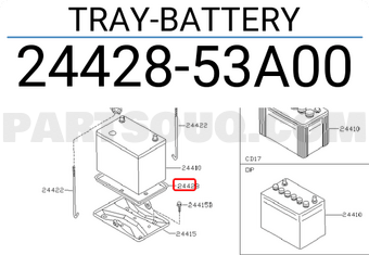 Nissan 2442853A00 TRAY-BATTERY