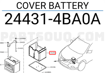 Nissan 244314BA0A COVER BATTERY