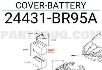 Nissan 24431BR95A COVER-BATTERY